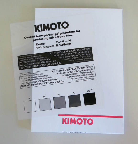 Kimoto Kimodesk Polyester Laser Film for Screen Printers 8.5x11-100 .003 #6700 